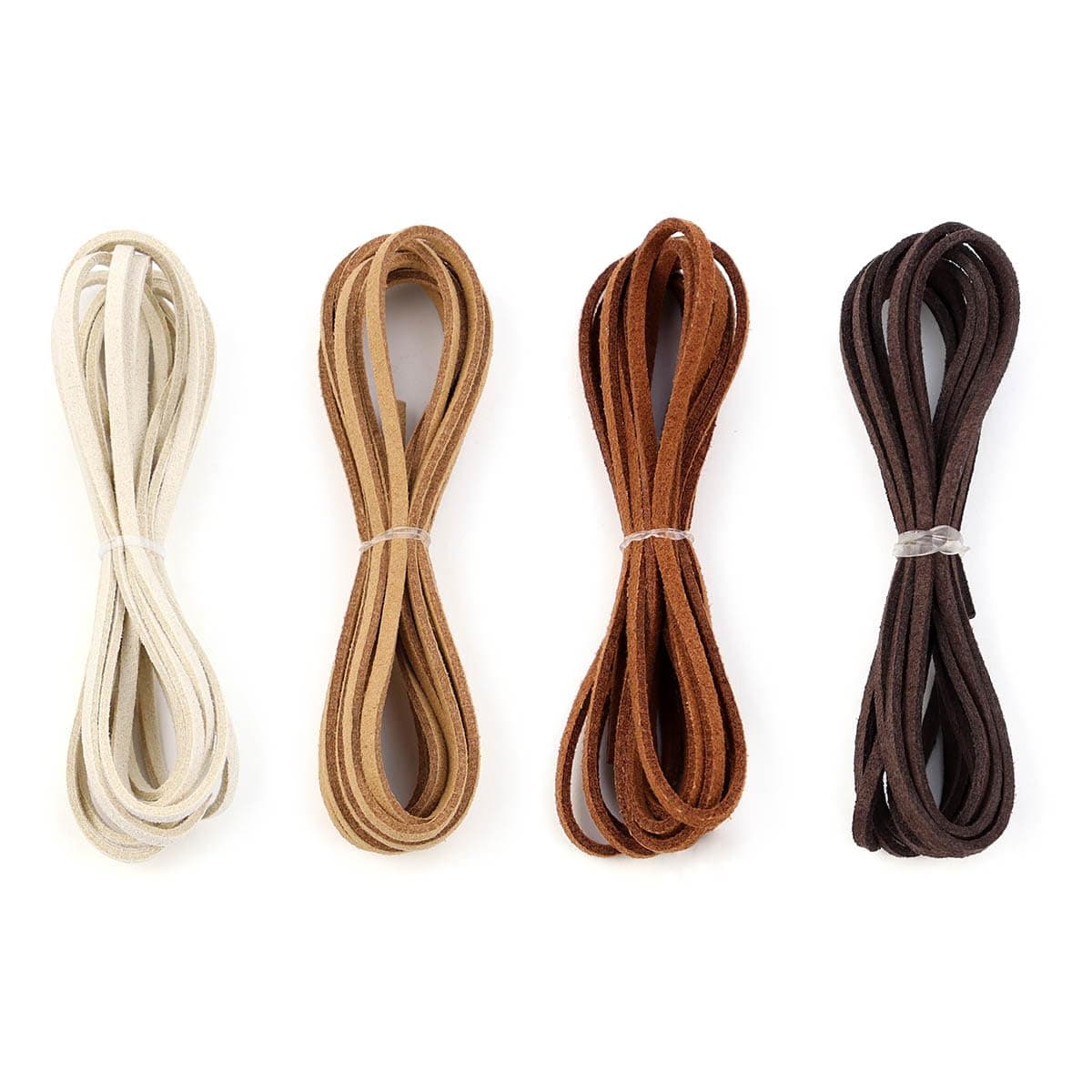 Leather String Suede Cord Leather Cords Rope String for Jewelry Making Necklace Bracelet Art Crafts Beading (4 Colors,3mm x 2.2 Yard)