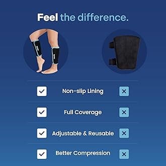 REVIX Calf and Shin Gel Ice Packs for Injuries, Reusable Cold Leg Wraps, Cold Compression Sleeves for Swelling, Bruising and Sprains (2-Packs)