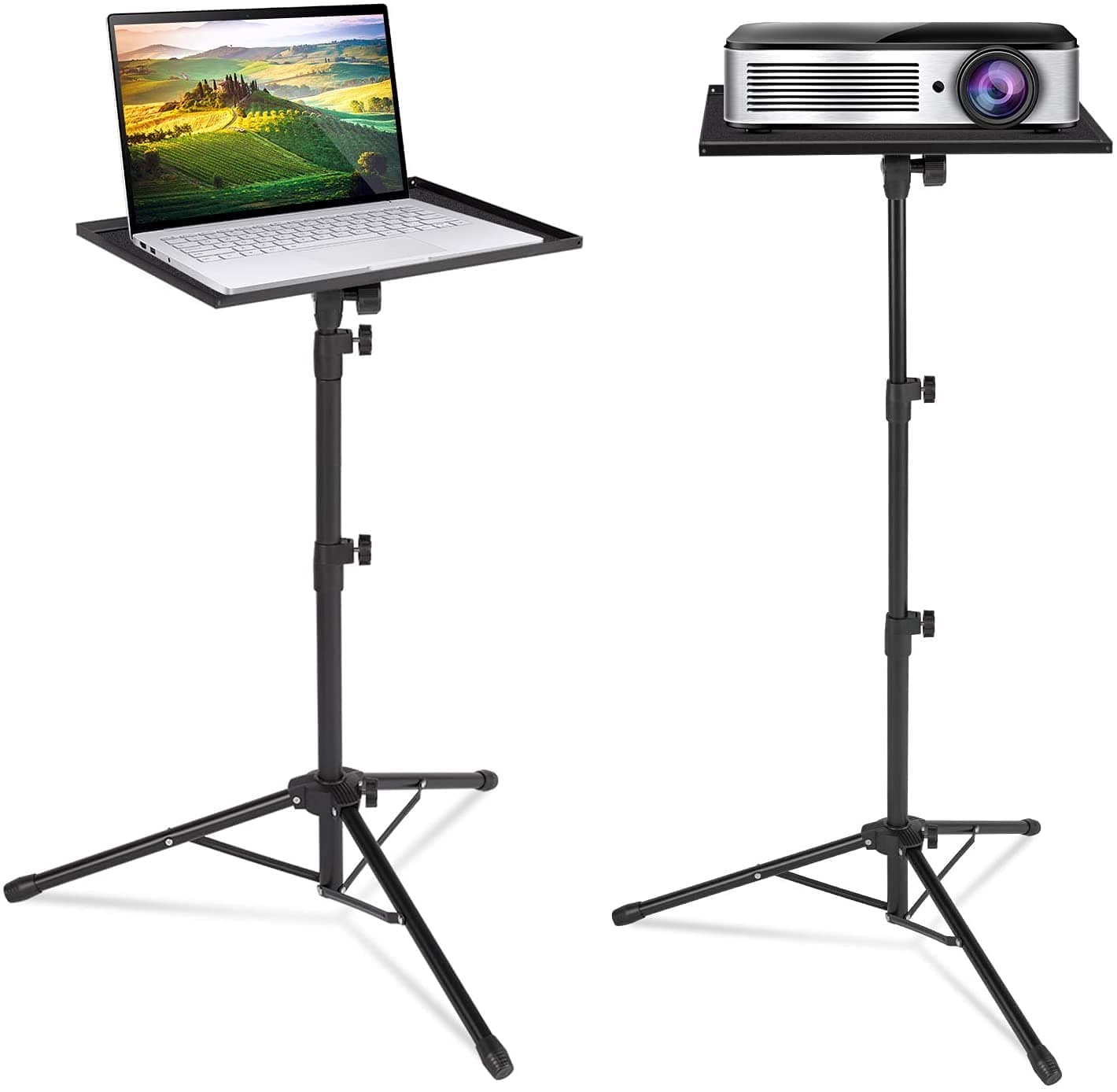 PADOM Projector Stand,Laptop Tripod Stand Adjustable Height 17.7 to 47.2 Inch, Portable Projector Stand Tripod for Outdoor Movies-Detachable Computer DJ Equipment Holder Mount