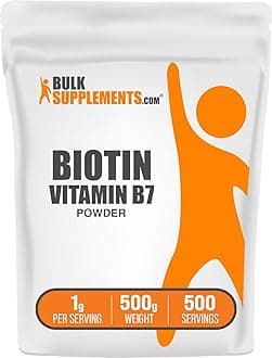 COM Biotin 10000mcg Powder - 1000mg per Serving (10mg Biotin), 500g