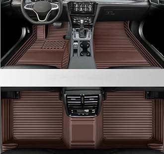 Custom All-Weather Protection Leather Car Floor Mats for Cars Sedan SUV Sports Car Waterproof Floor Mat (3D Brown)