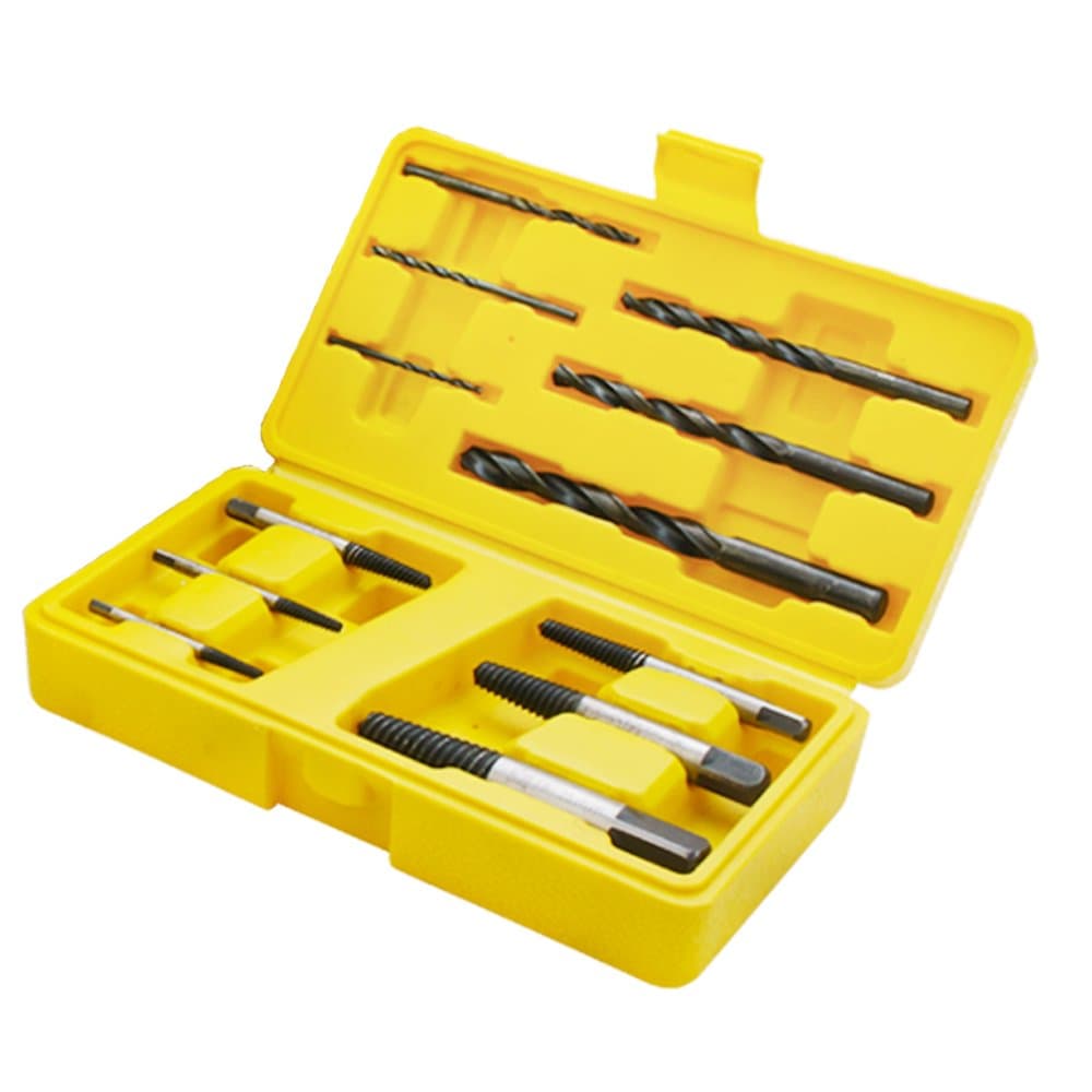 Screw Extractor Set, 12PCS Spiral Drill Bit and Damaged Screw Broken Bolt Remover Set, Tool Box for Home, Renovation, Automotive Mechanics, Carpenters and Construction Workers