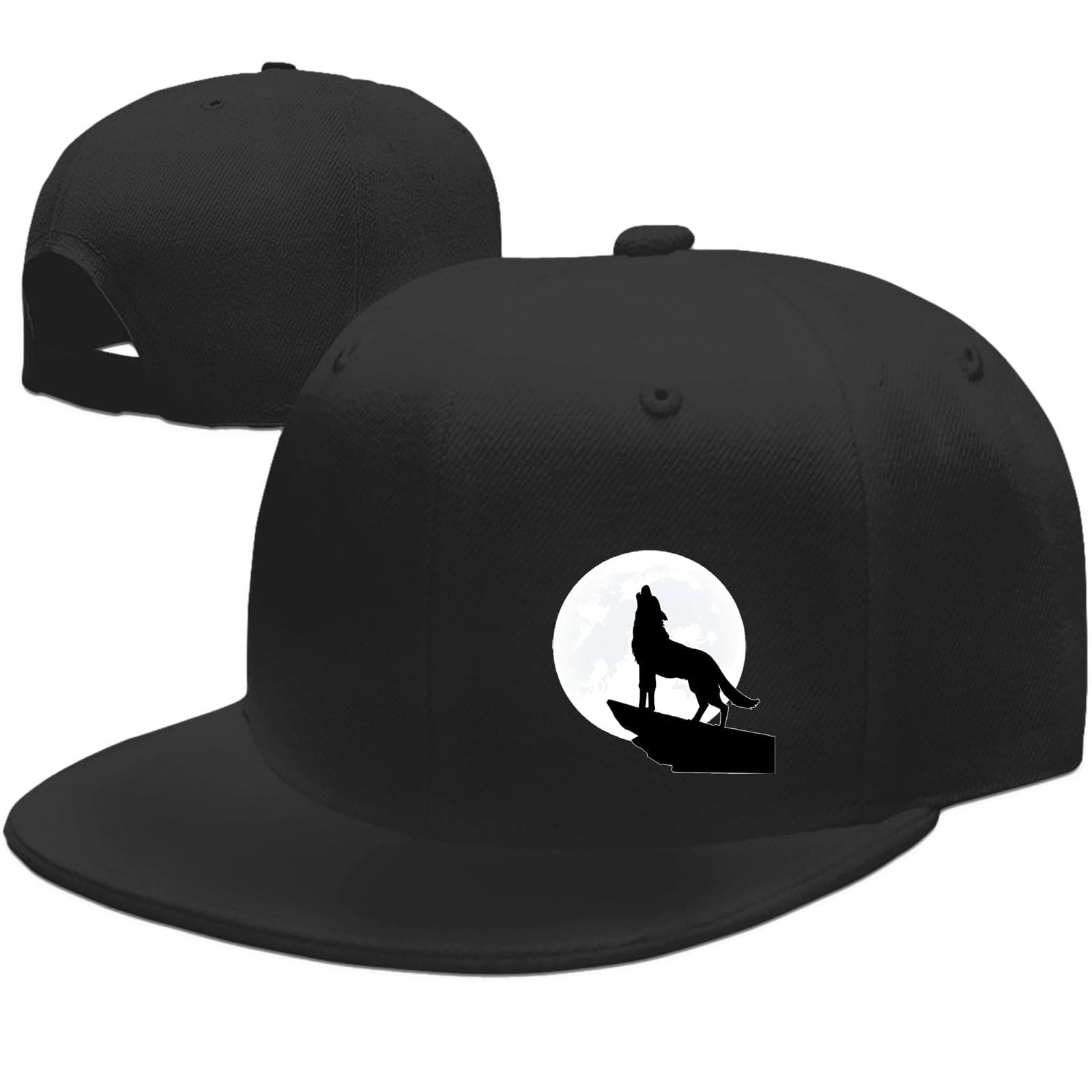 Snapback Hats for Men Flat Bill Hats for Men Black SkullHat Flat Brim Hat Fitted Hats Baseball Caps