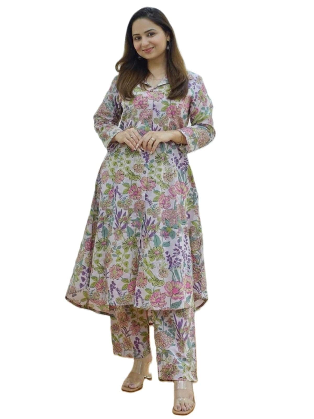 Ethnic Co Ord Women's Kurta Set | Kurta 2 Piece Set | Kurta with Trousers for Women | Kurti and Trousers