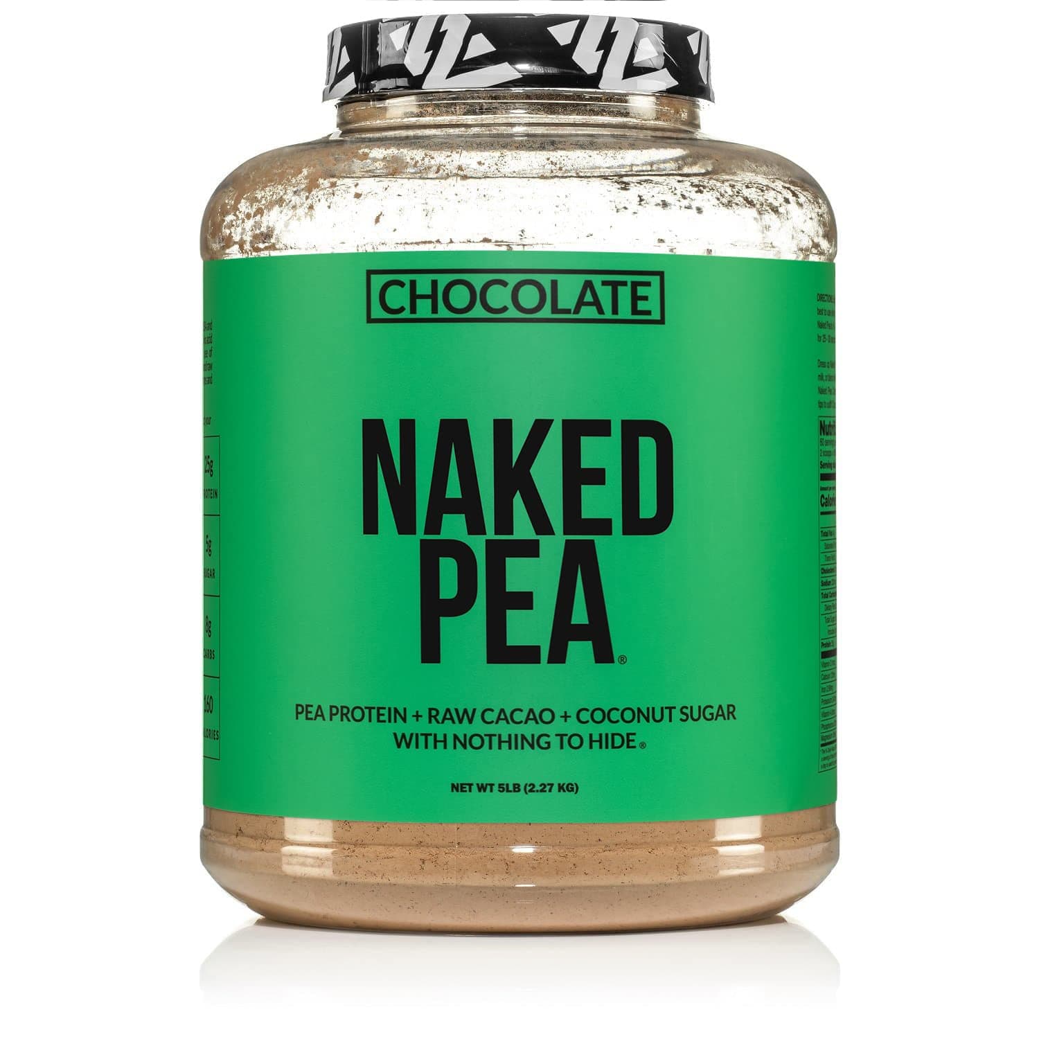 LESS NAKED PEA - CHOCOLATE PEA PROTEIN - Pea Protein Isolate from North American Farms - 5lb Bulk, Plant Based, Vegetarian & Vegan Protein. Easy to Digest, Non-GMO, Gluten Free, Lactose Free, Soy Free by NAKED nutrition