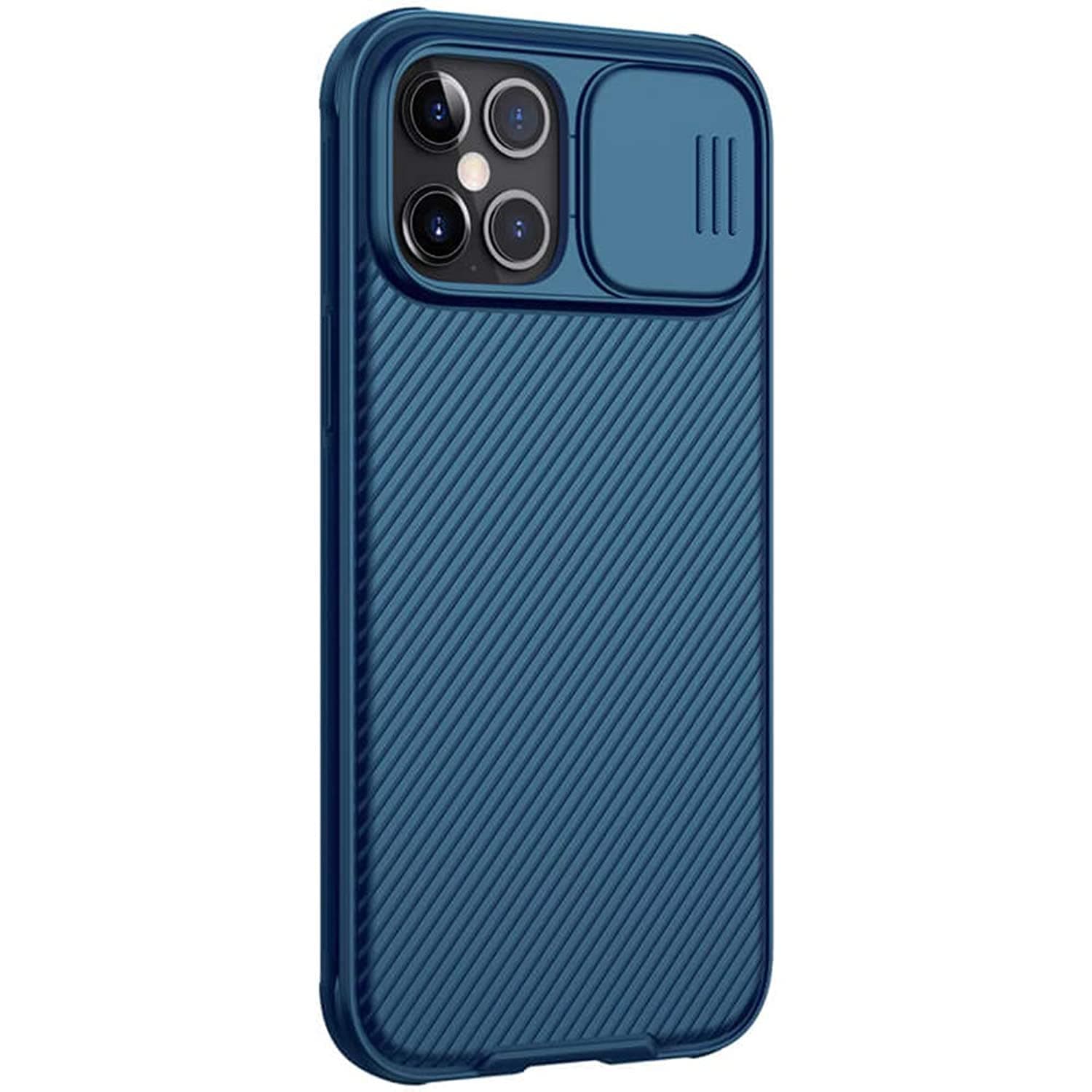 Case For Iphone 12 Pro Max Cover Hard Camshield With Camera Slide Protective [ Perfect Design Compatible Apple (6.7 Inch) ] - Blue