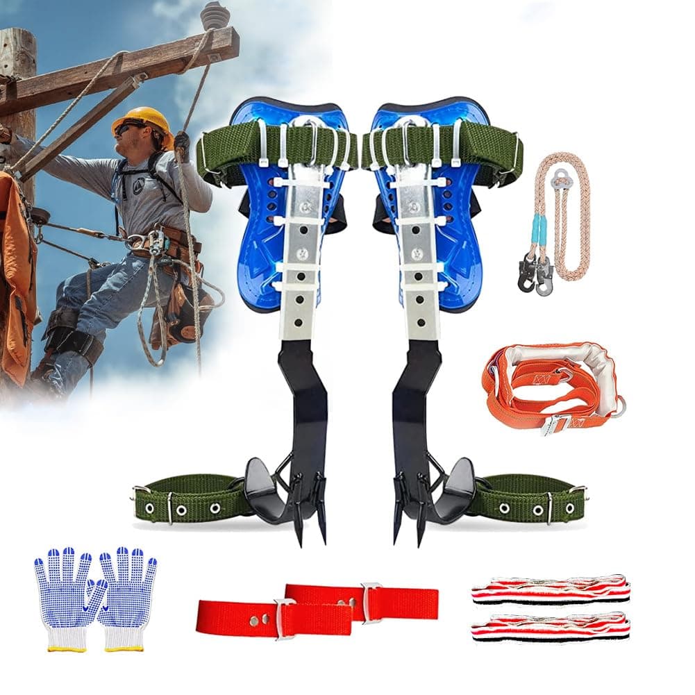 Tree Climbing Spikes Set, Adjustable Tree Climbing Gear Tree Climbing Tool with Non-Slip Pedal for Picking Fruit, Indoor and Outdoor Sports