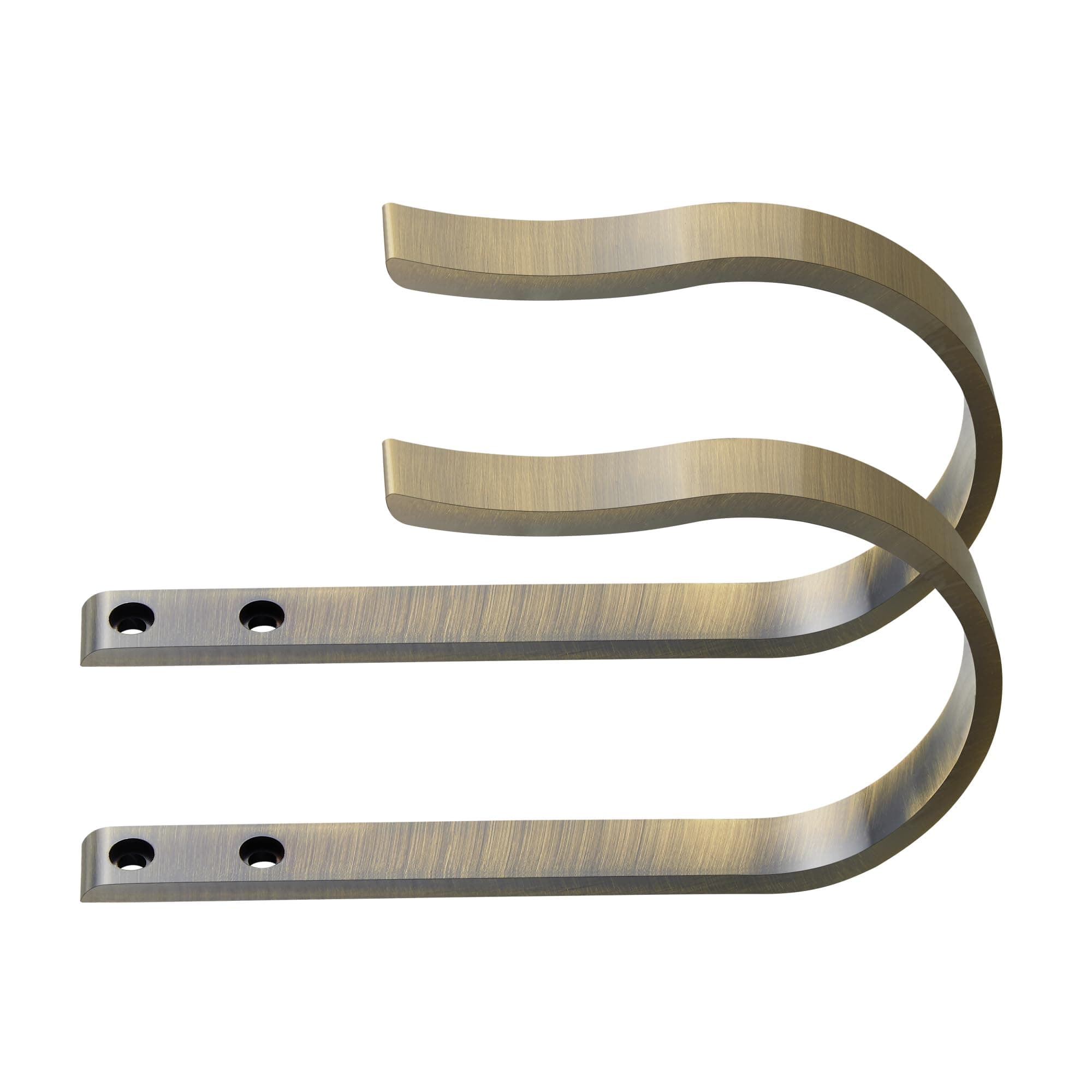 Antique Bronze Curtain Drapery Holdbacks,2Pcs Solid Aluminum U Shaped Wall Mounted Curtain Tiebacks