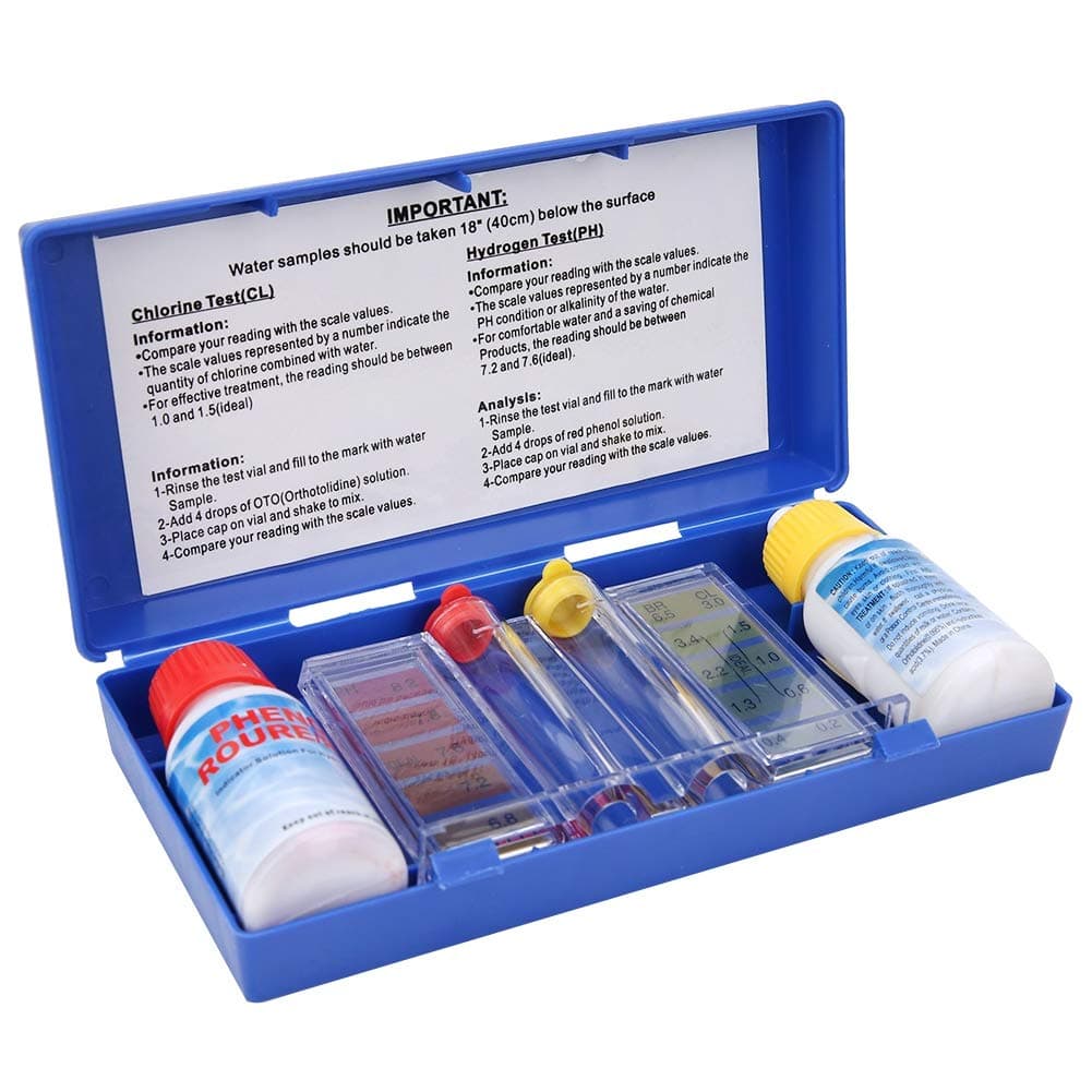 2-Way Pool Water Quality Testing Kit, Standard Dual Test Kit Chlorine & PH with Carry Case for Swimming Pool, Drinking Water and Spa.
