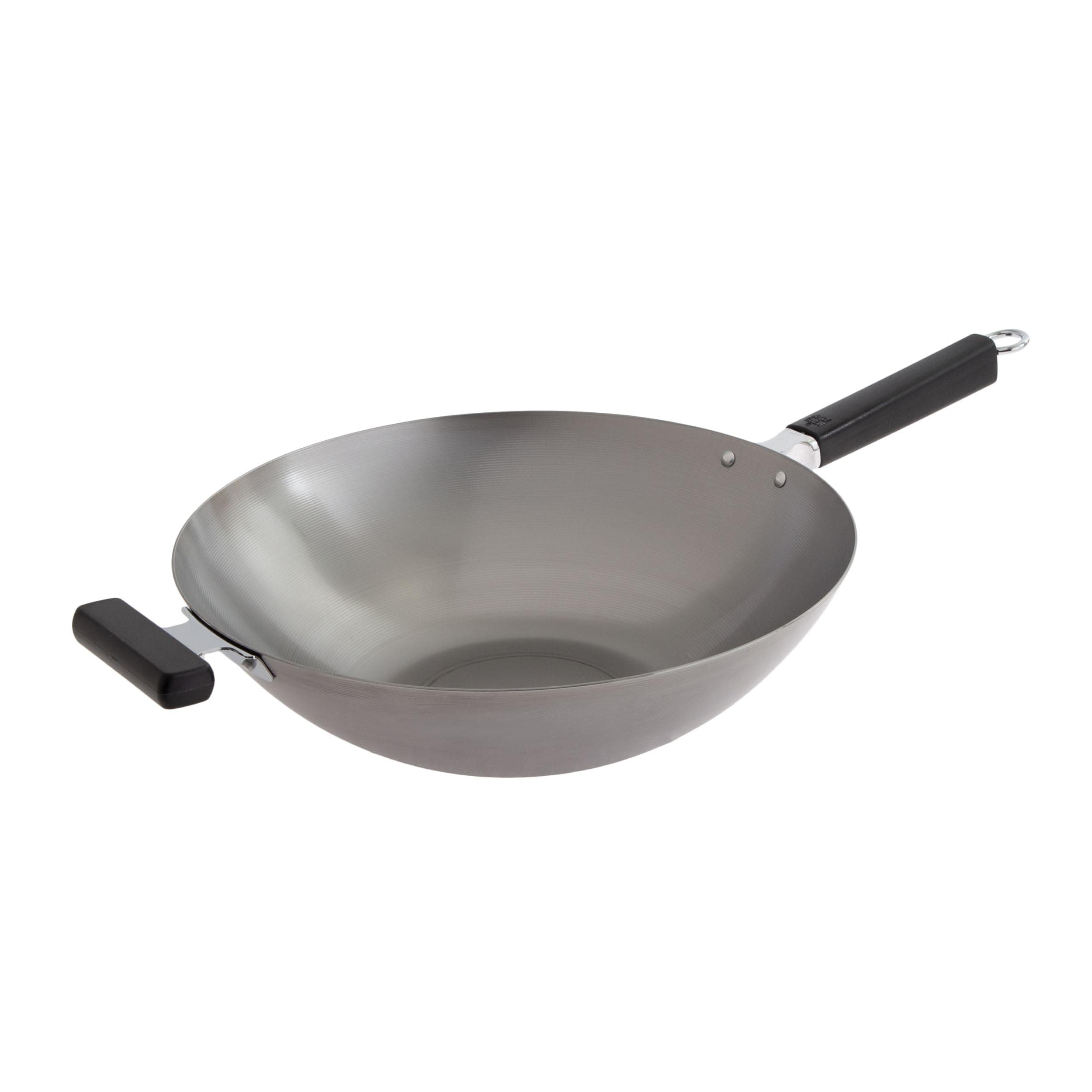 22-0060, Pro Chef Flat Bottom Wok Uncoated Carbon Steel, 14-inch