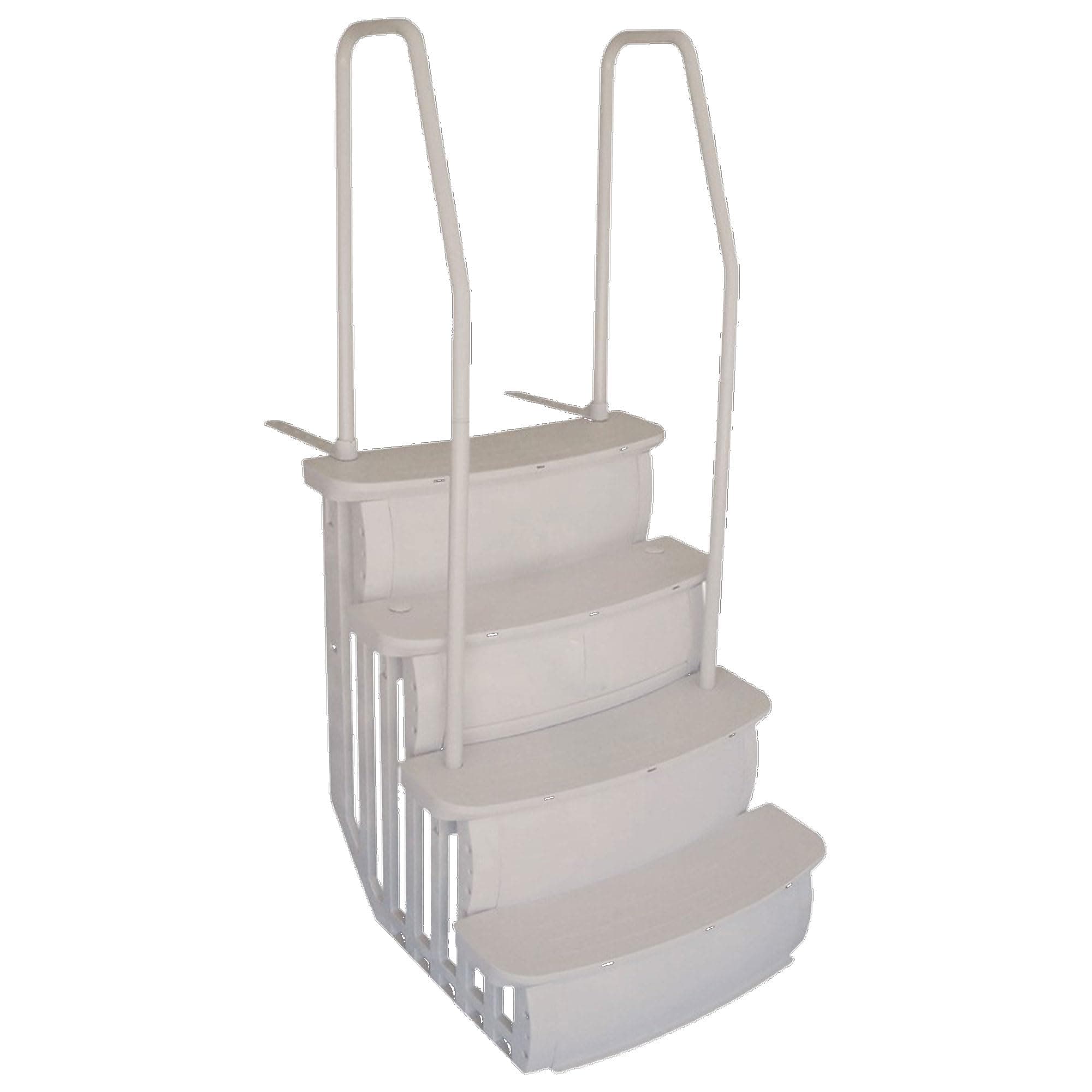 Main Access Easy Entry Steps with Dual Handrails for 48-54 Inch Above Ground Swimming Pools with Deck/Platform, Taupe