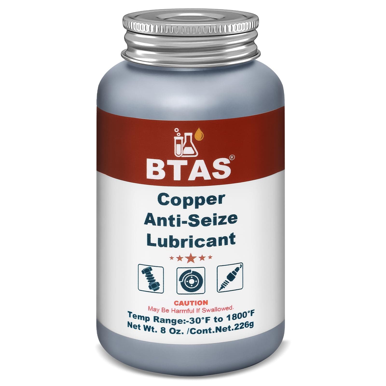 Copper Anti Seize Grease Lubricant High Temp Never Antiseize Compound for Spark Plug Bolts 8 oz