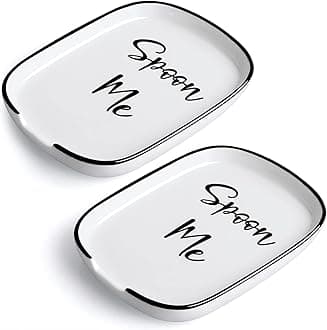 Ceramic Spoon Rest for Stove Top, Large Spoon Holder for Kitchen Counter, Coffee Spoon Rest, Heat-Resistant Cooking Utensil Rest, Modern Kitchen Decor, Set of 2