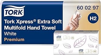 Tork Xpress Multifold Hand Towels, White, Extra Soft, 7 packs of 100 sheets each, Compatible with Tork H2 Systems (600297)