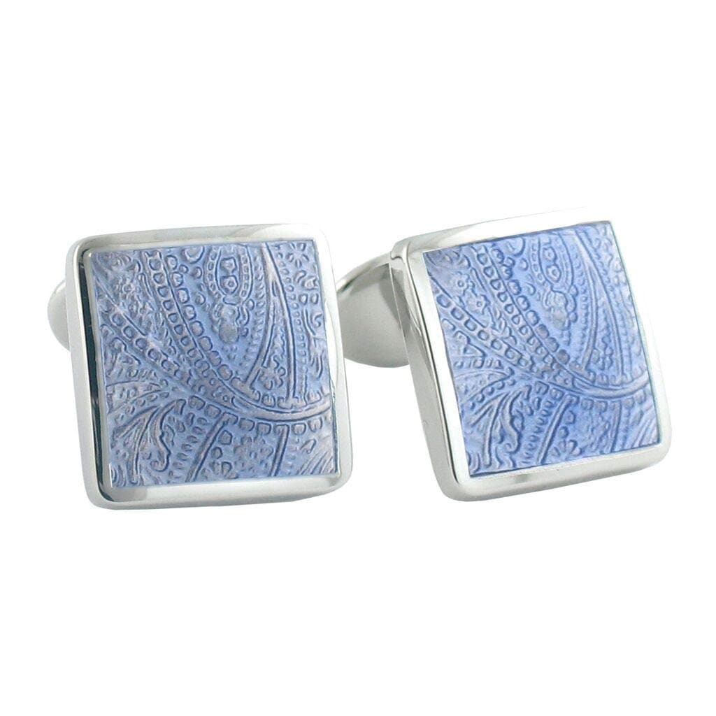Light Blue Paisley Cuff Links