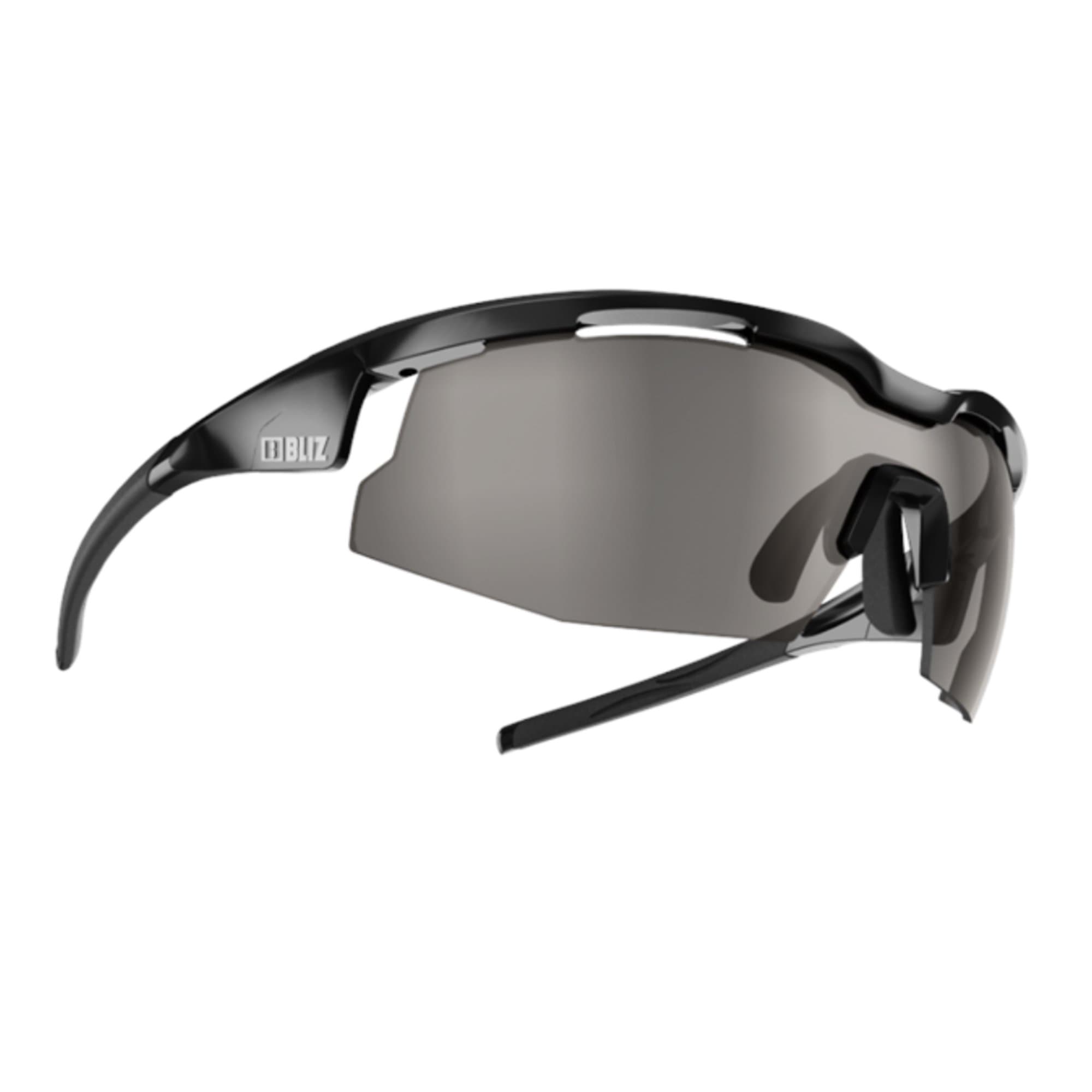 Bliz Active Sprint Wrap Sunglasses, Shiny Black, 0 mm