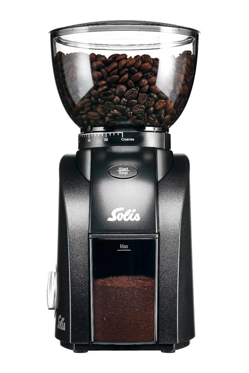 Solis Scala Zero Static Coffee & Espresso Grinder, Black/Black