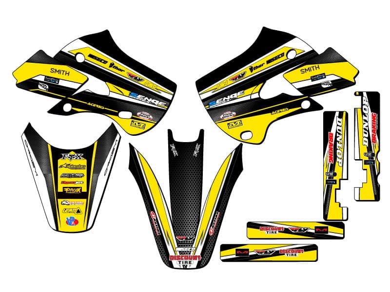 All Years RM 65 Vigor Yellow Senge Graphics Base Kit Compatible with Suzuki