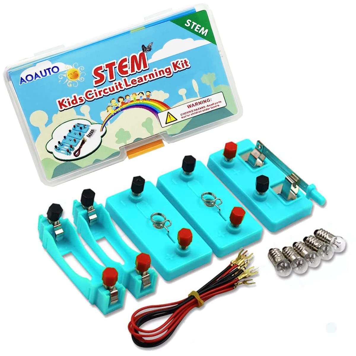 Kids Electricity Circuit Learning Kit,STEM Physics Science Electric Lab Experiments Learning Tool for Kids,Series Circuit & Parallel Circuit Learning