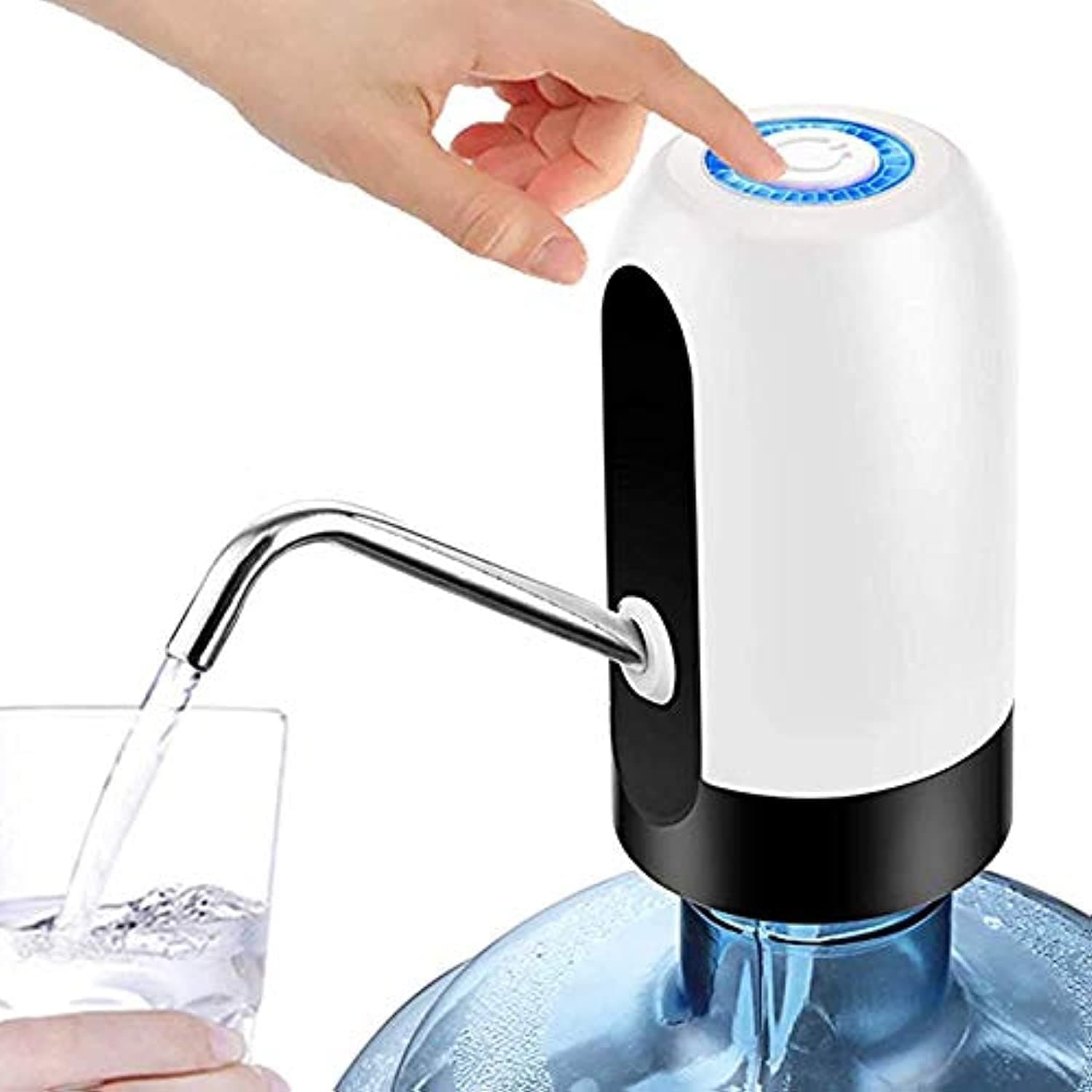 LECIEL Water Pump Dispenser, Automatic Drinking Water Bottle Pump for 5 Gallon Water Bottle Cooler Dispenser USB Charging Portable Water Dispenser (White)
