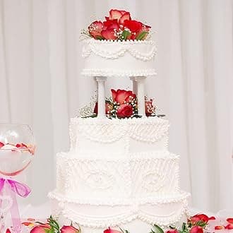 24 Pcs 3 Size Roman Column Cake Tiered Stands, Fondant Cakes Tier Separator Support Stand, Cake Pillars for Wedding Cakes, Multilayer Wedding Cake Decoration Support Tool Sets