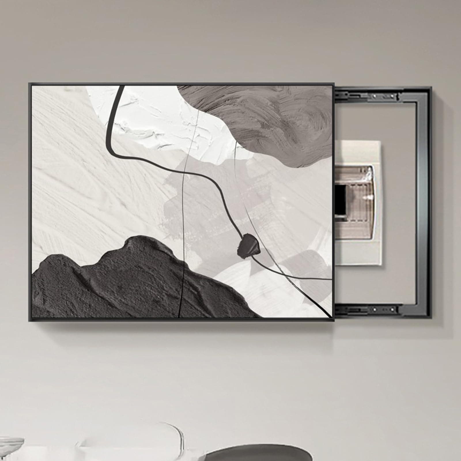G,50X40cm, Electric Box Cover Push And Pull Modern Decorative Electric Box Cover Electric Meter Box Counters Decoration Hide Paintings Creative Simple Design Distribution Box Painting [Energy Class A]