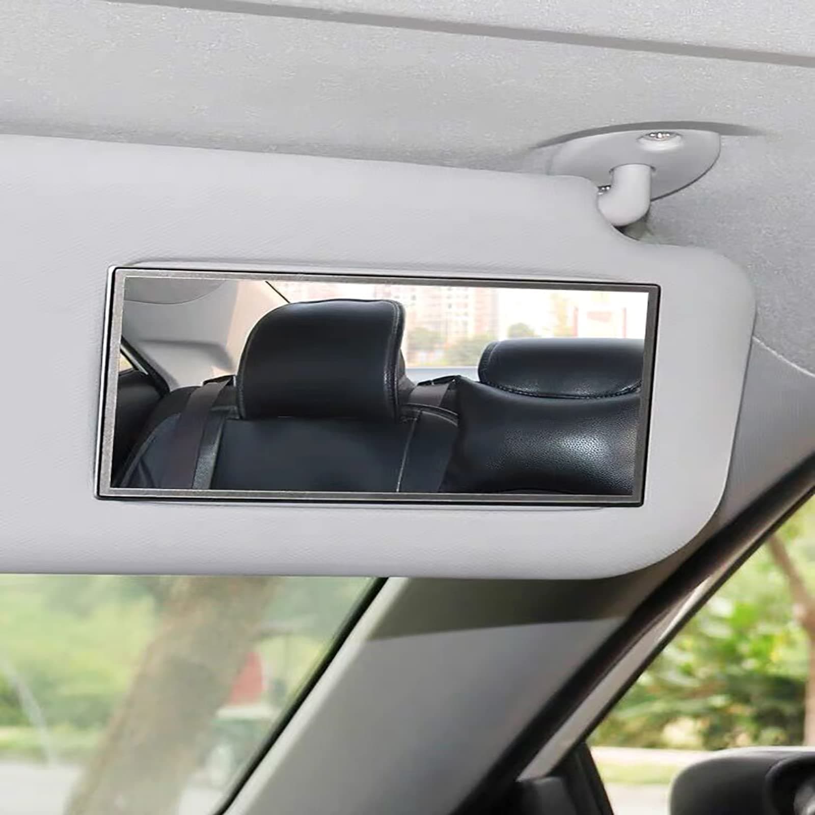 Auto Sun Visor HD Makeup Mirror,Portable Self-Adhesive Seatback Stainless Steel Universal Car Interior Cosmetic Mirror