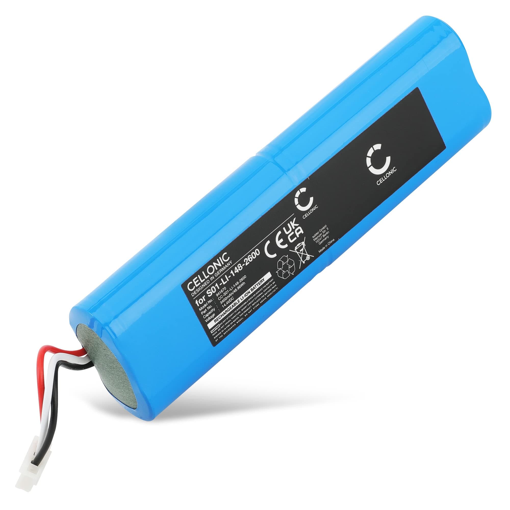CELLONIC, Battery for Vacuum cleaner compatible with ECOVACS Deebot Ozmo 920, S09-LI-148-3200, 930 (14.4V, 3400mAh)
