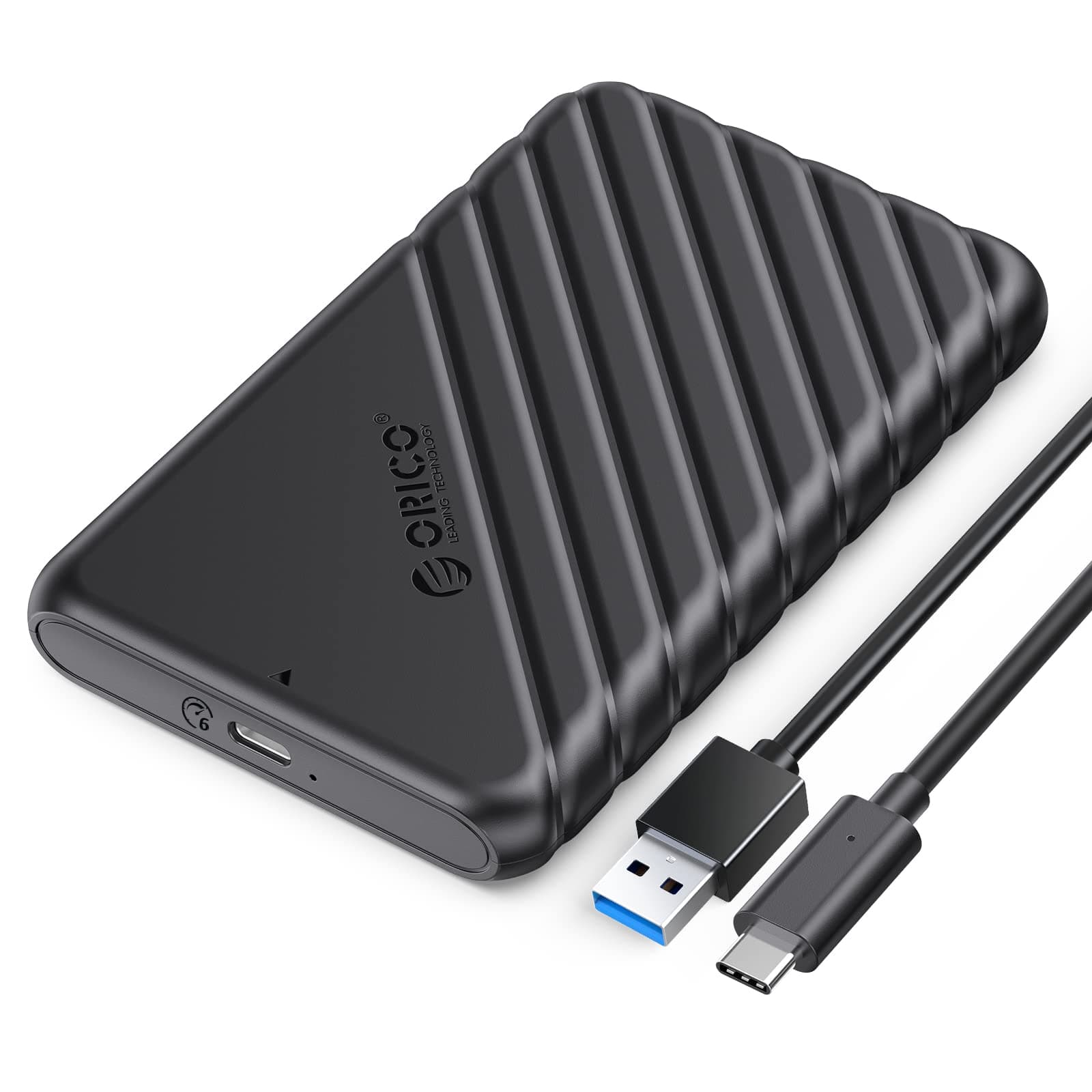 ORICO 2.5 inch External Hard Drive Enclosure USB 3.0 to SATA III for 7mm and 9.5mm SATA HDD SSD Tool Free [UASP Supported] Black (25PW1-U3)