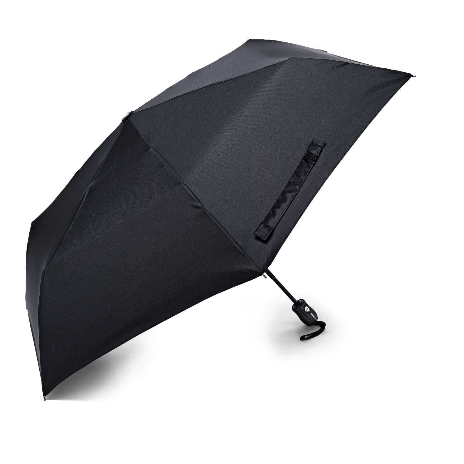 Compact Auto Open/Close Umbrella, Black, One Size