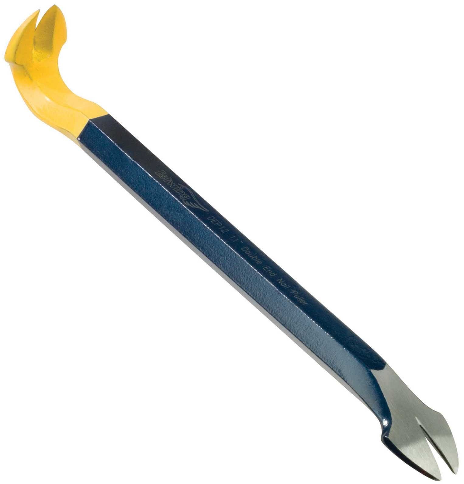 ESTWING Nail Puller - 12" Double-Ended Pry Bar with Straight & Wedge Claw End - DEP12,Blue