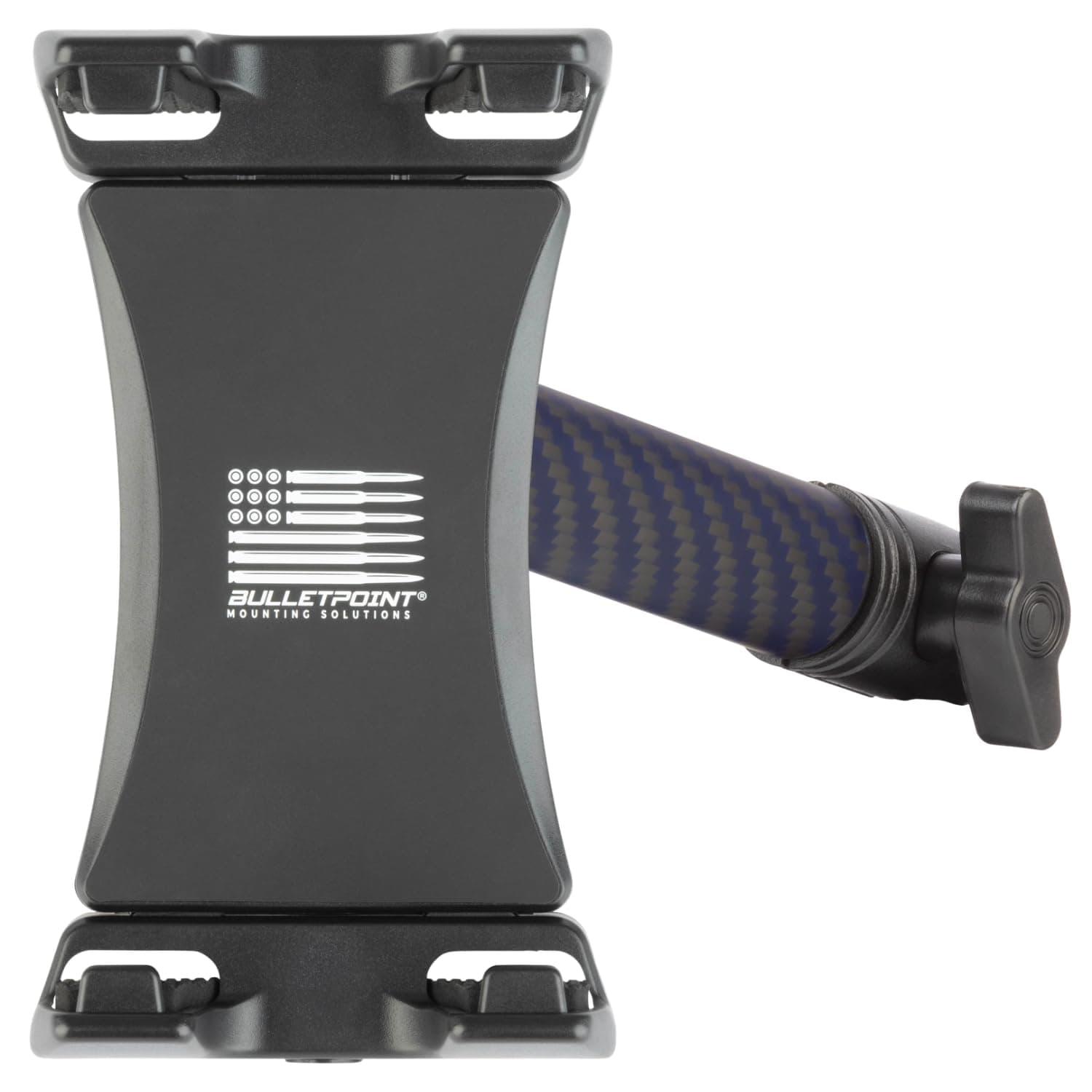 Mounting Solutions Universal Tablet Mount for Truck Compatible with Apple iPad & Samsung Tablets - 20mm Integrated Ball with 7cm Matte Carbon Fiber + Kevlar Mounting Arm