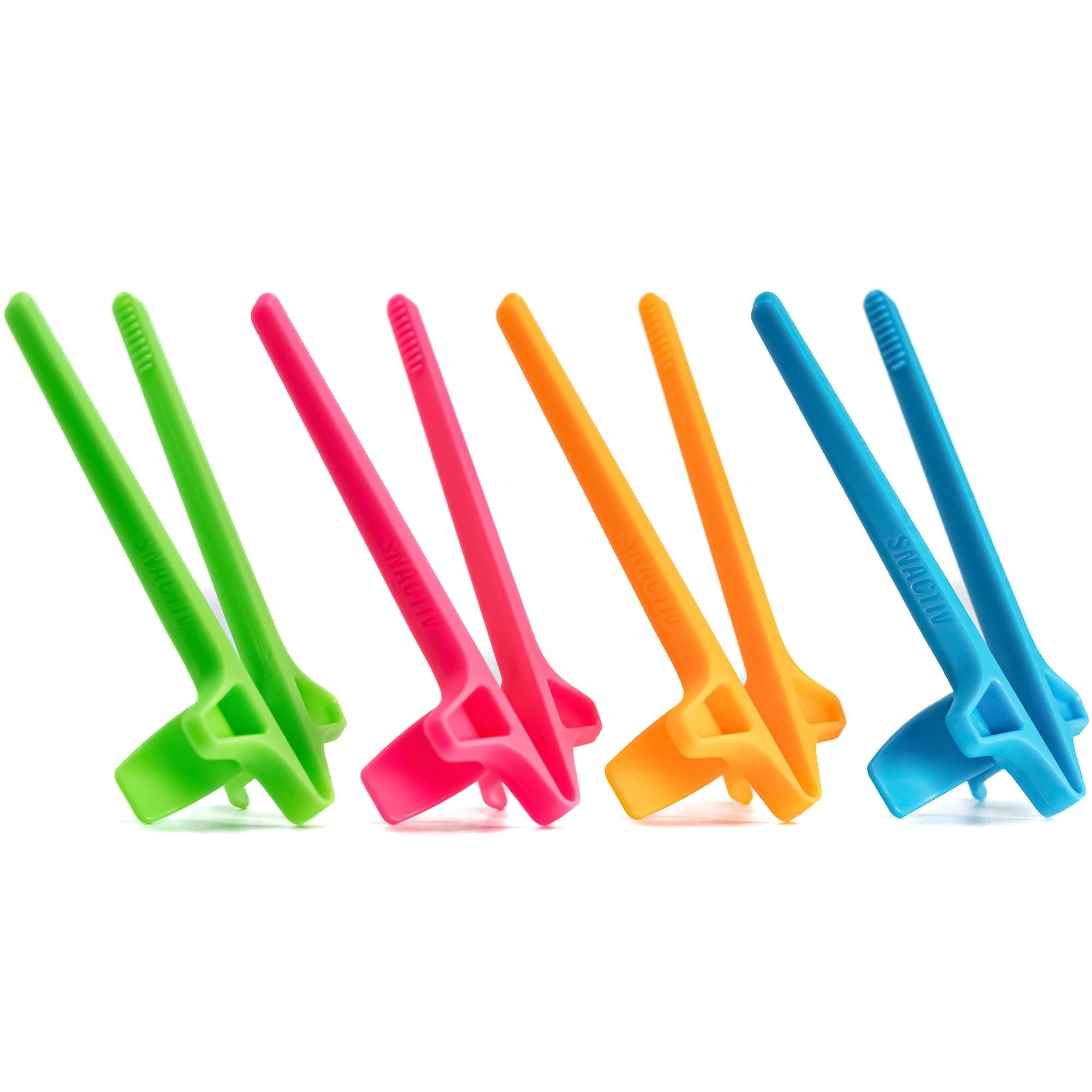 SNACTIV LITE Finger Chopsticks for Gamers - 4PC NEON Bundle - As Seen on Shark Tank! Official Gaming Snacking Tool - Enjoy Snacks & Chips Easily - Innovative Solution