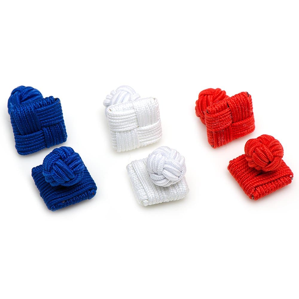 Stars and Stripes Silk Square Knot Cufflinks
