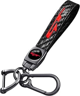 GT Keychain for Kia K3 Forte Cerato 2021-2024, Black Leather & Metal Car Key Fob Holder, Red GT Logo Car Keychain Accessories
