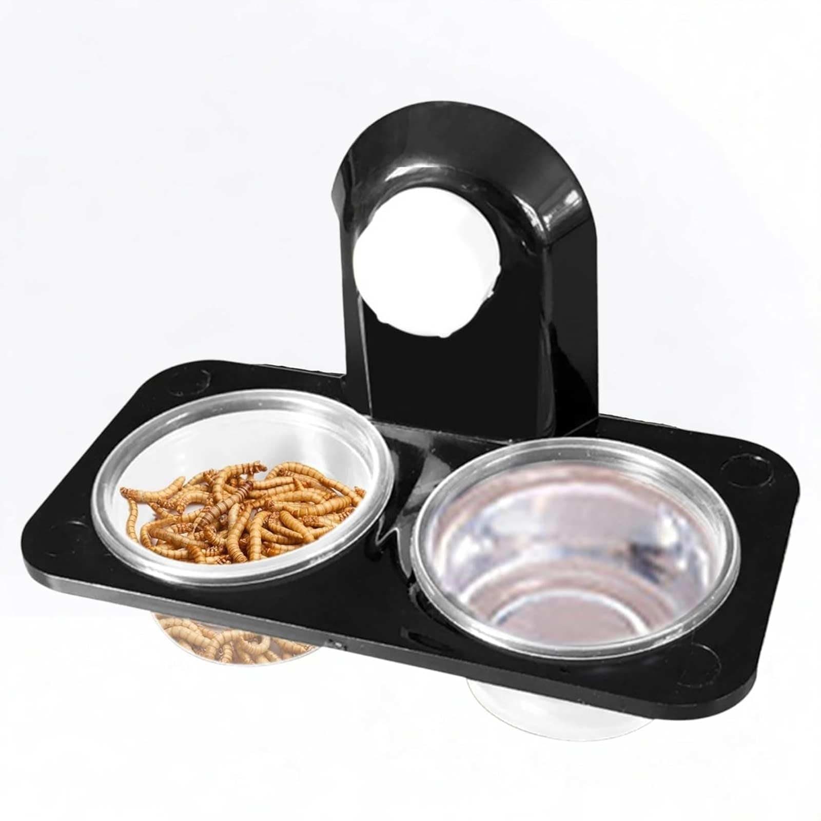 JYTDBCS Gecko Ledge Rustik Grub Suction Twist Lock Feeding Ledge，Feeding Shelf for Reptiles， Gecko Food Cups，Water Cups for Gecko，reptile feeding ledge,Lizards, Chameleon and More