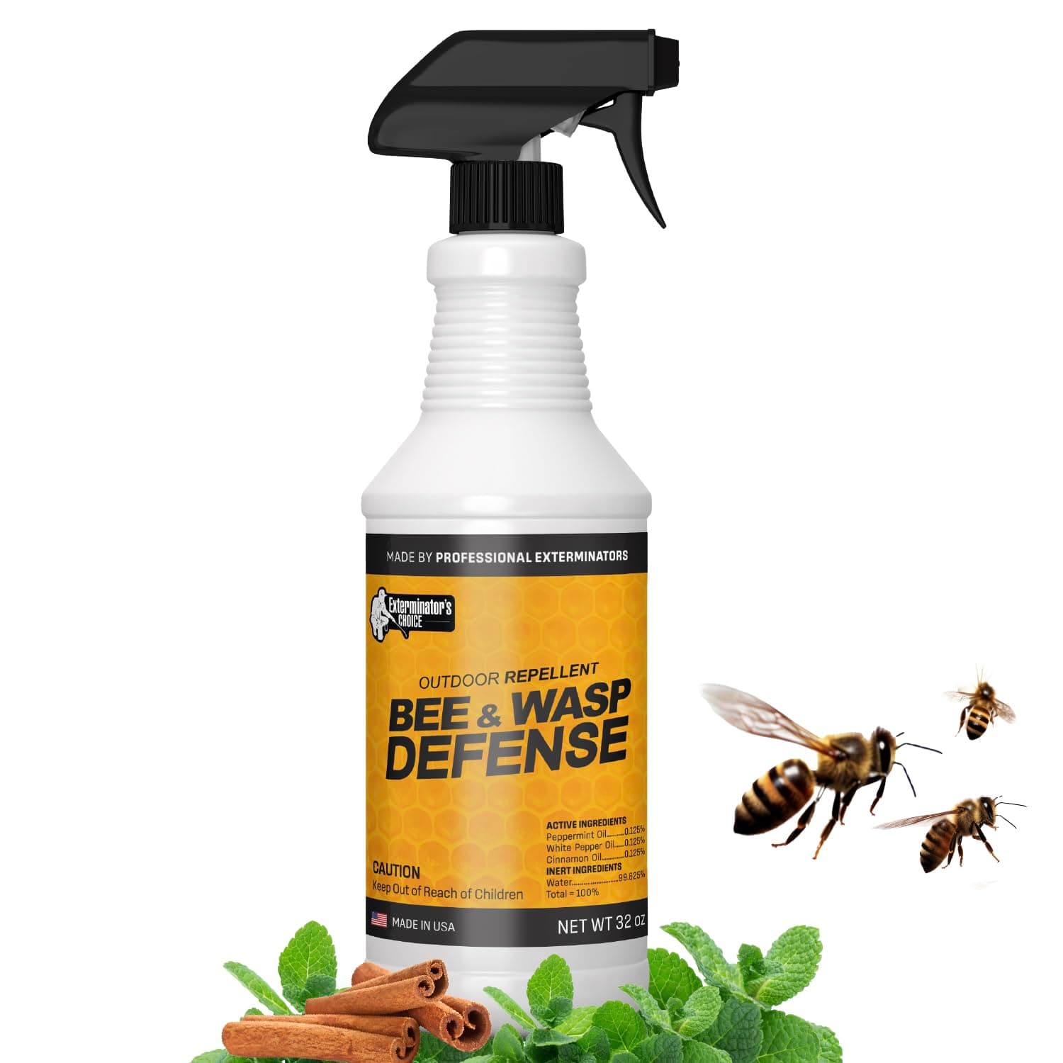 Exterminator’s Choice 32 oz Bee and Wasp Deterrent Natural Defense Spray for ...
