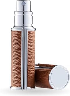 UULANFA Refillable Perfume Bottle Atomizer for Travel,Portable Easy Refillable Perfume Spray Pump Empty Bottle for men and women with Mini Pocket Size 5ml (SU.S-Brown)