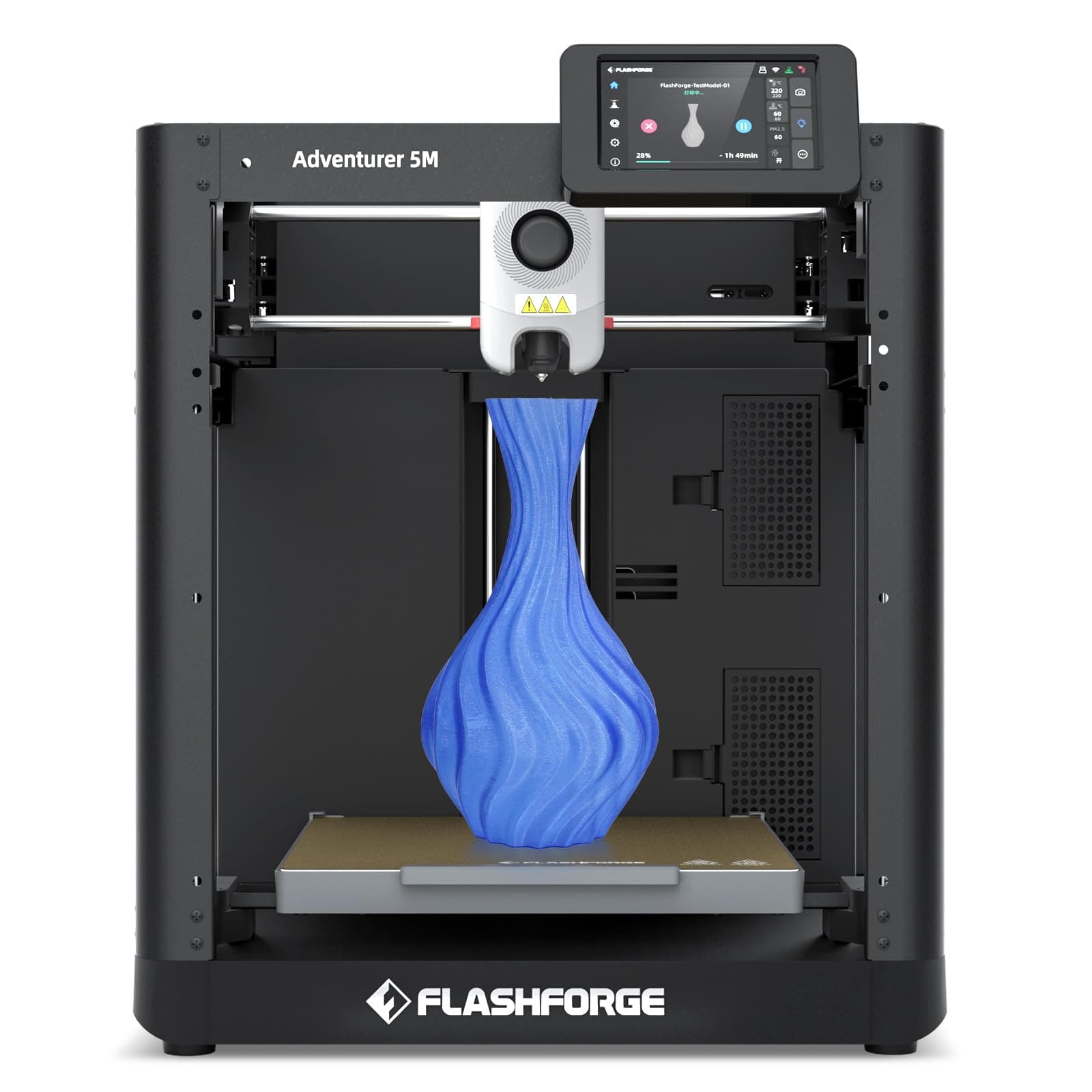 Flashforge Adventurer 5M 3D Printer with Flawless First Layer, Automatic Leveling and Quickly Removable Nozzles, Maximum Speed 600mm/s, CoXY Full Metal Structure