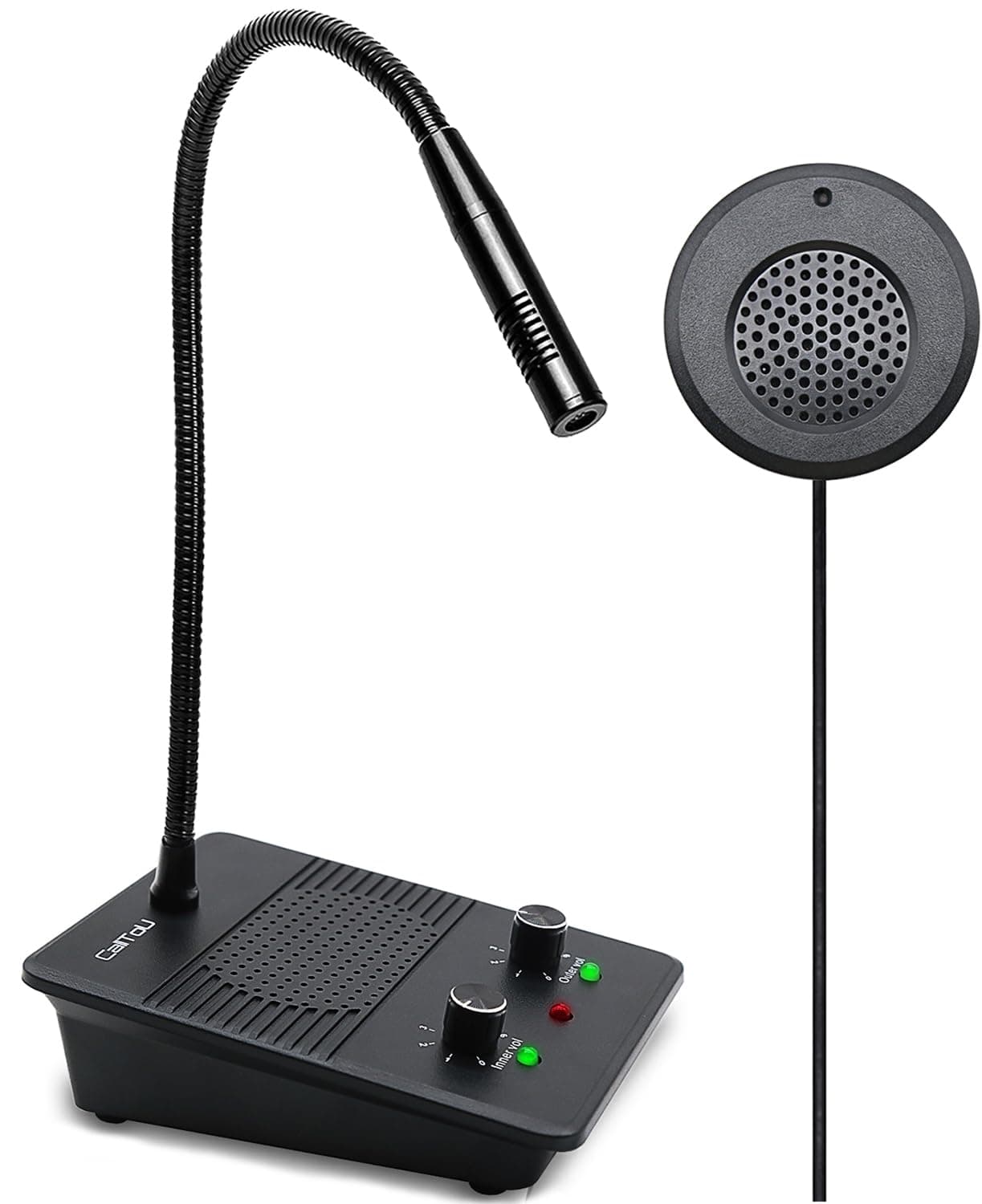 CallToU Window Speaker Intercom System,Dual Way Anti-Interference Intercommunication Microphone Talk Through Glass Window,for Business,Bank,Office,Hospital,Counter,Store,Station,School and More