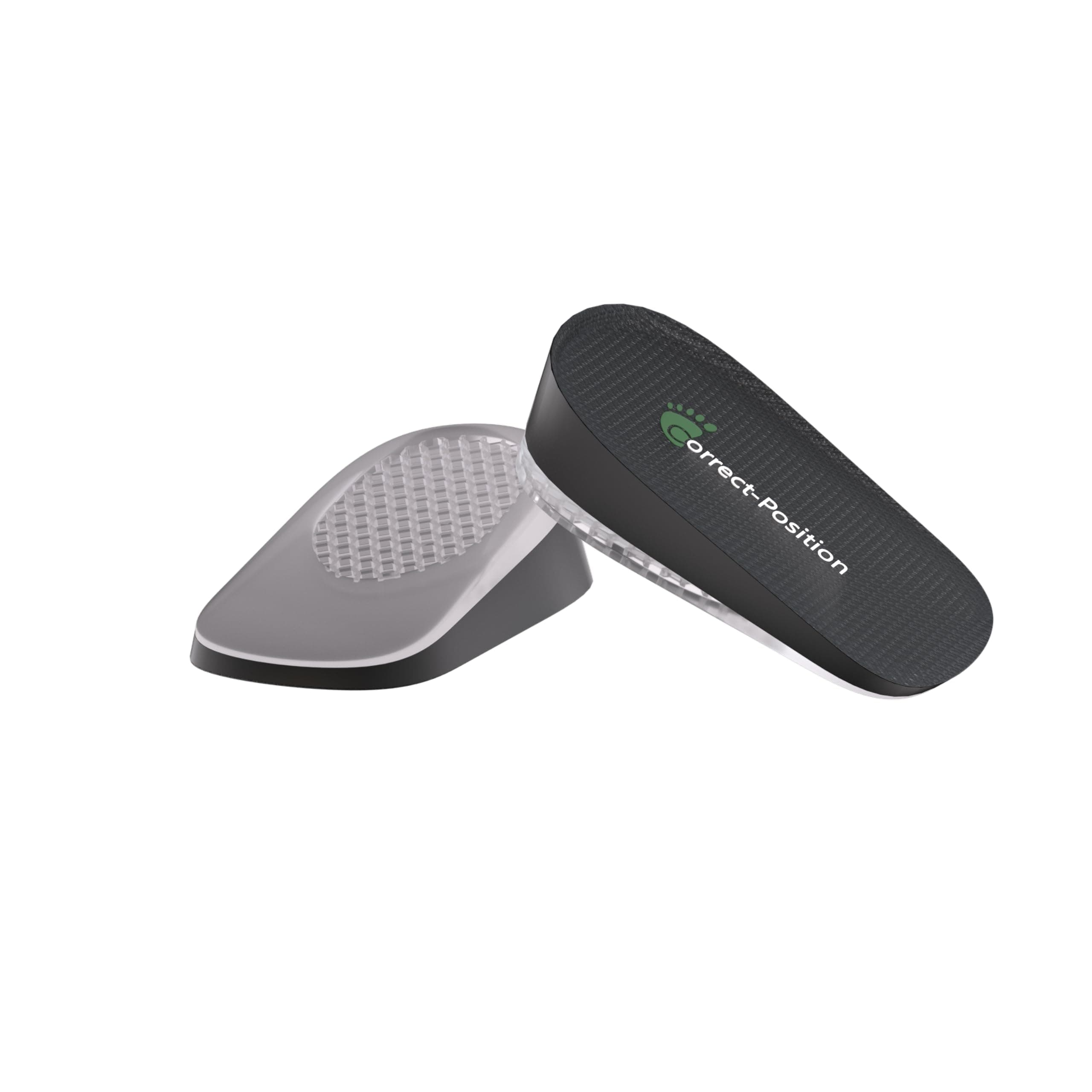 Correct-Position Height Increase Insoles, Heel Cushion Inserts, Heel Lift Inserts for Leg Length Discrepancies (Black, 1" Height)