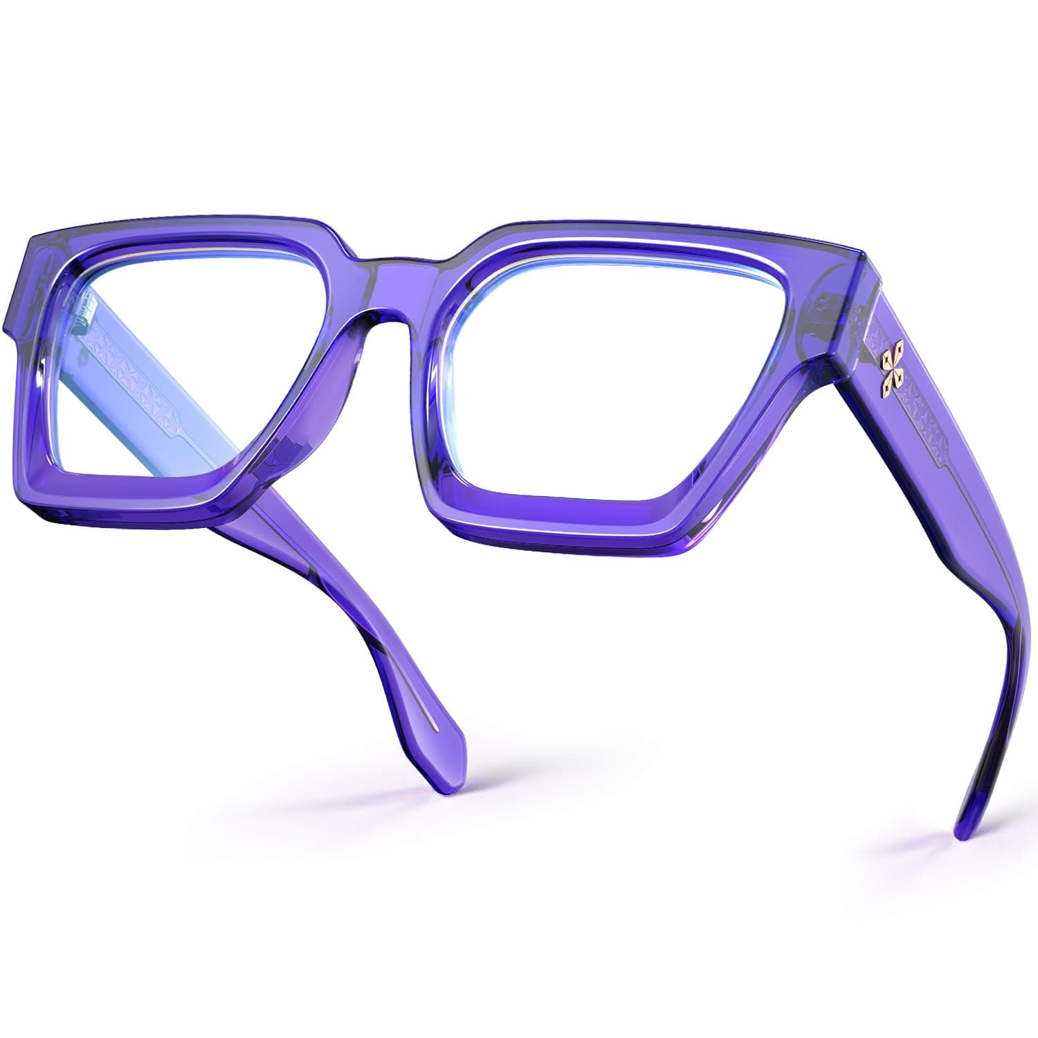 VISOONE Blue Light Blocking Glasses with TR90 Rectangle Frame and Chic Preppy Look for Women Men RIVER