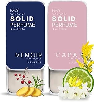 Em5 Memoir & Nero Solid Perfumes | Pack of 2 | Alcohol Free | Cologne | Non-Greasy Perfume Wax | Strong & Lasting Fragrance