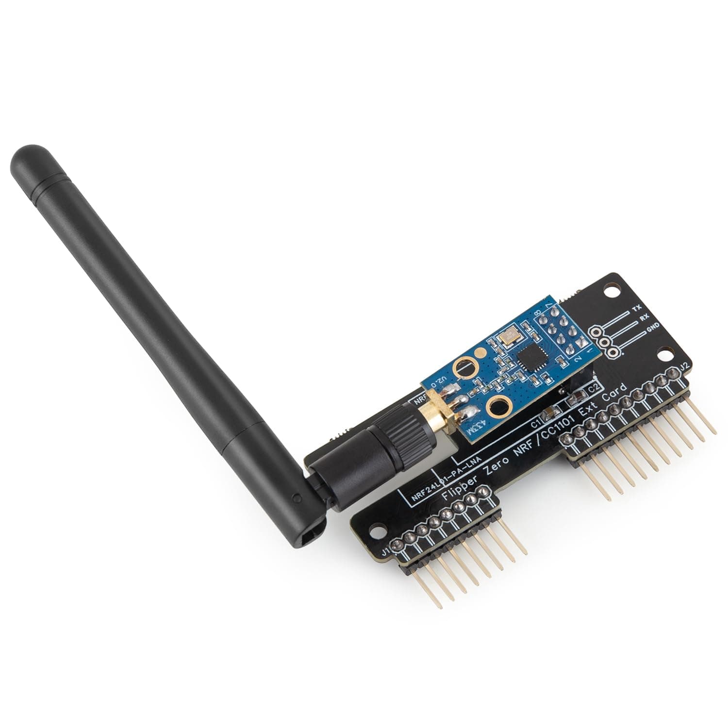 BOSTIN External CC1101 Antenna Module for Flipper Zero - SubGhz GPIO Board 433MHZ Antenna Provided (Black)