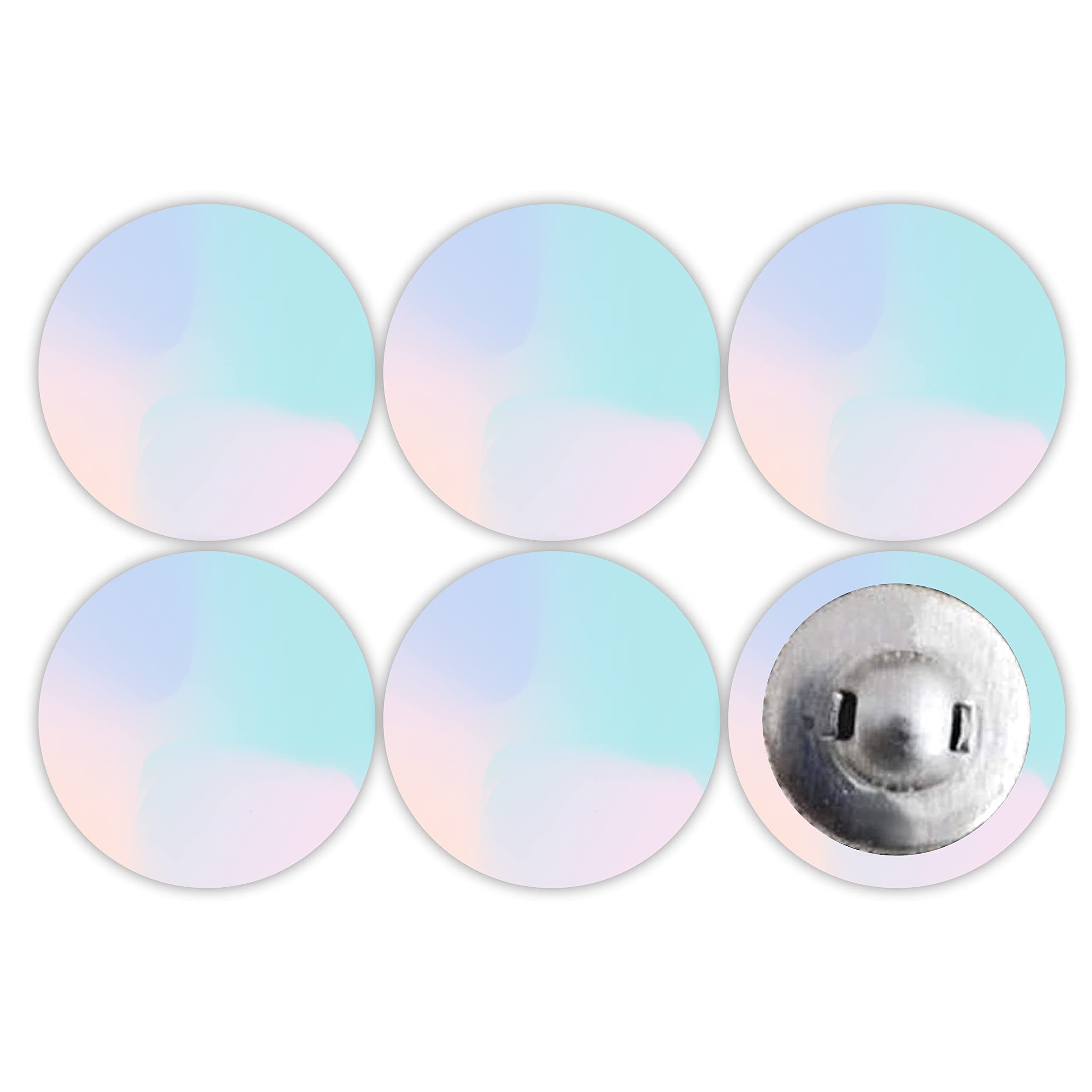 DOTME 6 PCs Printed Bright Bubble Circle Designed Fancy Floral Fabric Buttons for DIY Project Craft 2 Holes Sewing Round Button 3x3cm