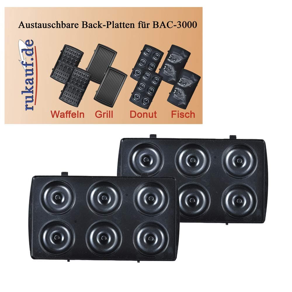 BAC-3000 Baker Waffle Iron Maker Exchangeable Plates (Donut)