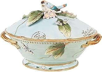 Fitz & Floyd Fitz and Floyd Toulouse Soup Tureen with Ladle, 3.5 Quart, Blue