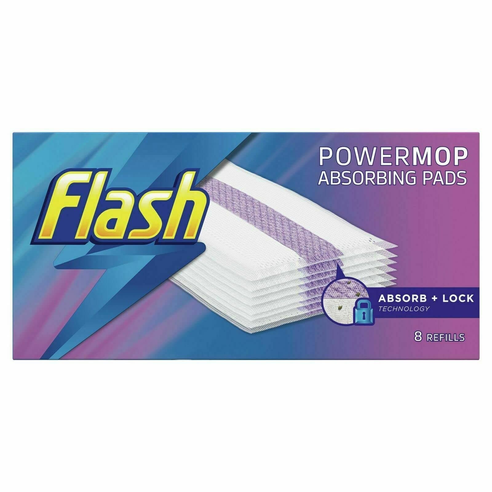 Flash Powermop Absorbing Multi-Surface Pads Refills - 8 Count
