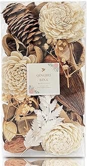 Qingbei Rina Spring Potpourri Bags, Mangnolia Scented Potpourri Bowl Filler,White Decorative Dried Flowers,Home Fragrance Sachet,Vase Fillers,Bathroom Decor(10oz)