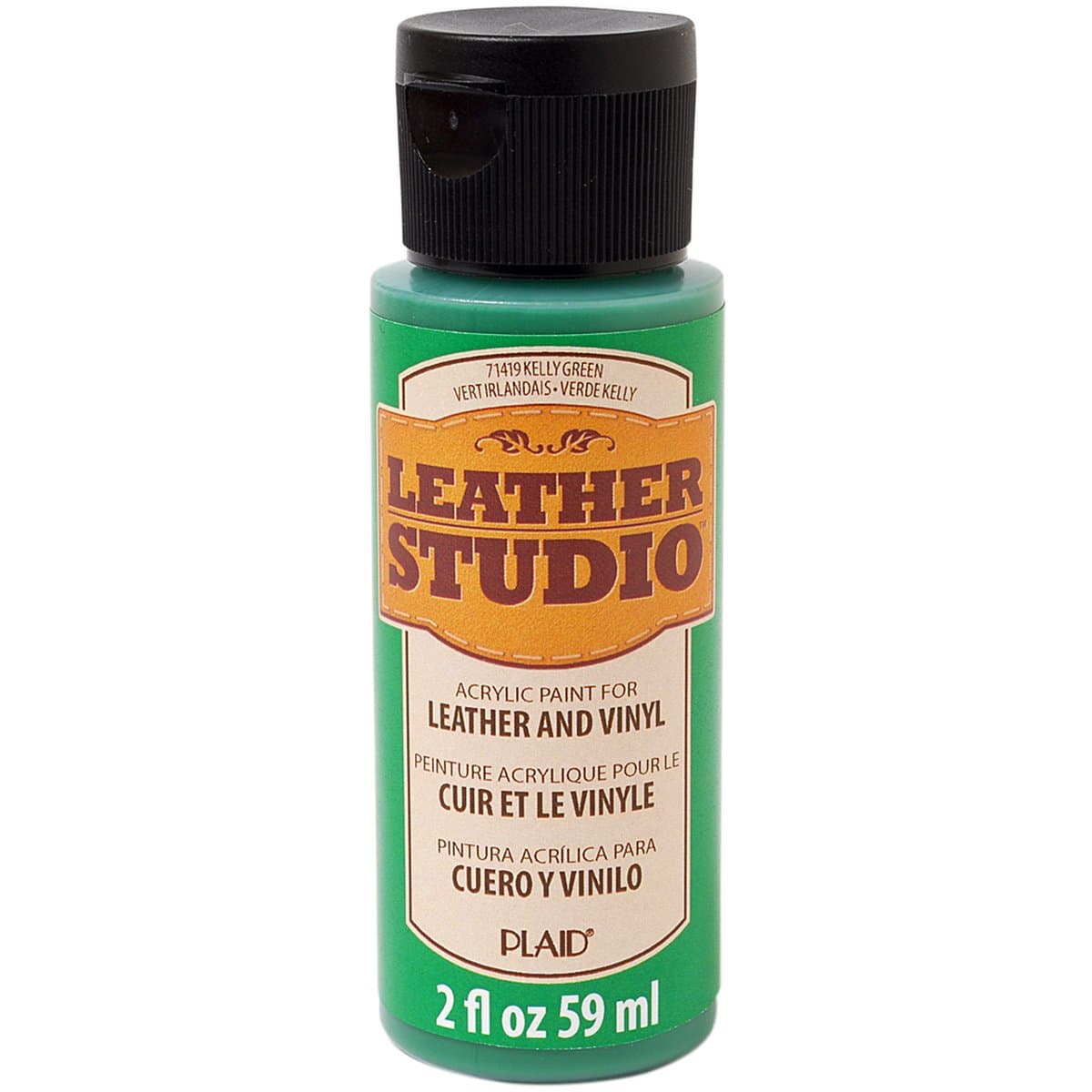 Leather Studio PLAID PAINT KELLY GREEN 2 OZ.